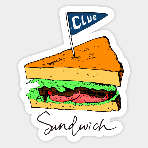 club sandwich Sticker by justduick